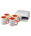 Bullet Ceramic Sublimation Mug Gift Set (Pack Of 4) (White/Orange) (One Size) - UTPF3237