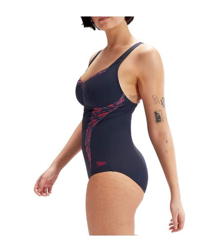 Maillot De Bain 1 Pièce Motif/style Floral Abstrait Femme Bleu Marine Rouge Floral Speedo
