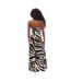 Womens/ladies Nova Gigi Zebra Print Polyester Spaghetti Strap Maxi Dress Black White Only-2