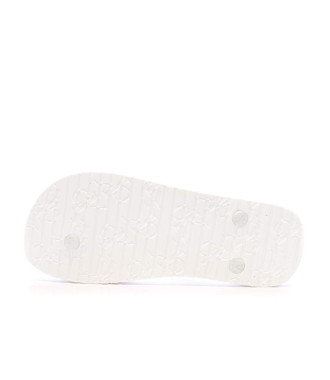 Tongs blanches femme calvin klein jeans flip flop tpu metall-2