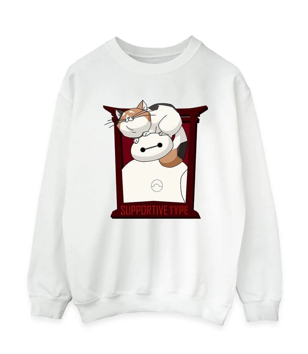 Disney Sweatshirt Big Hero 6 Baymax Frame Support Womens/Ladies (Blanc) - UTBI11631-1