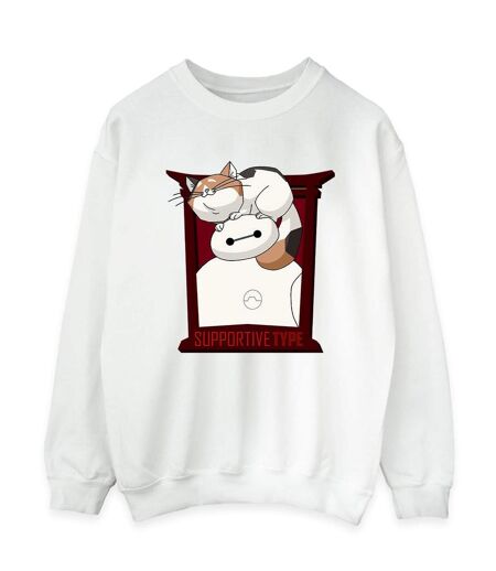 Disney Sweatshirt Big Hero 6 Baymax Frame Support Womens/Ladies (Blanc) - UTBI11631