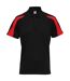 Mens Contrast Polo Shirt Jet Black Fire Red AWDis Cool-1