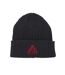 Addict Ribbed Embroidered Detail Beanie (Navy)