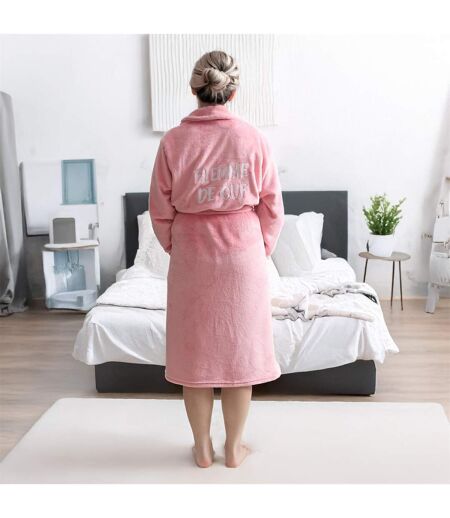 Robe de Chambre Sherpa Flemme de Ouf Rose