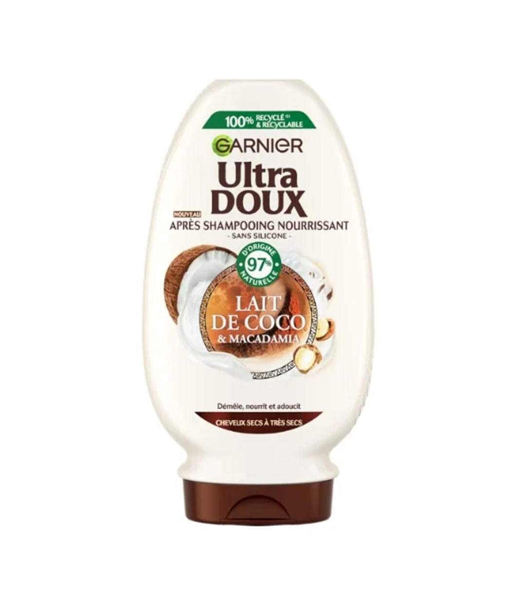 Après-shampoing nourissant garnier lait de coco & macadamia ultra doux - 200ml-1