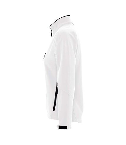 SOLS Womens/Ladies Roxy Soft Shell Jacket (Breathable, Windproof And Water Resistant) (White)