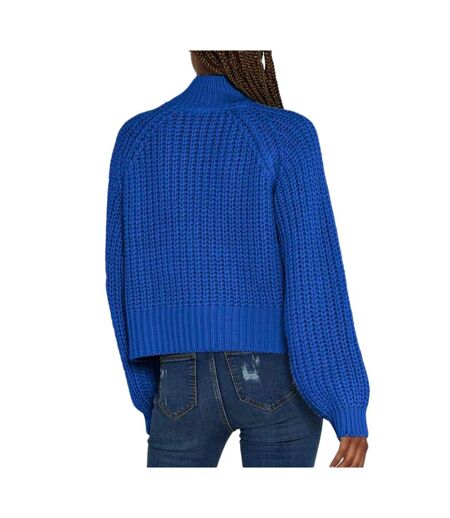 Pull en Maille Bleu Roi Femme Noisy May Tessa High Neck - L