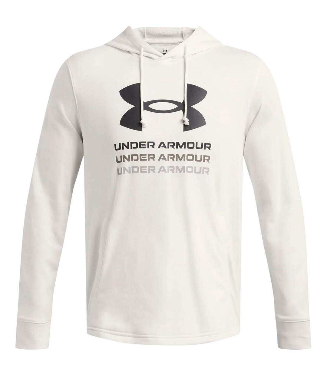 Mens Rival Terry Graphic Hoodie White Under Armour-2