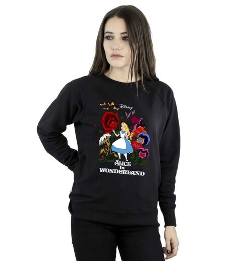 Disney - Sweat ALICE IN WONDERLAND FLOWERS - Femme (Noir) - UTBI5653
