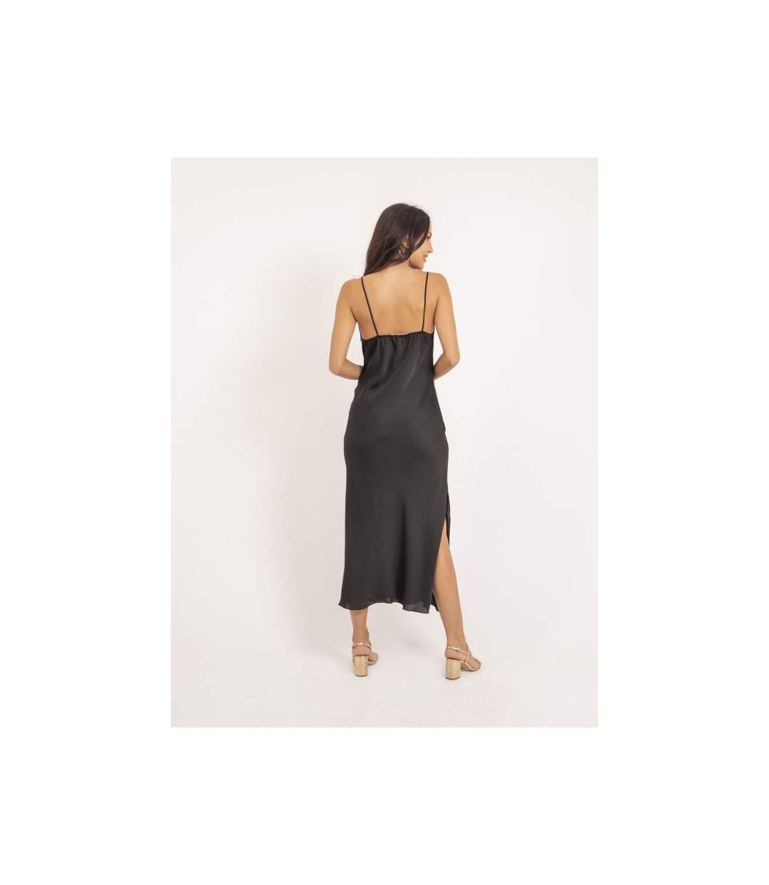 Robe longue satin ISAURIE - Dona X Lisa-2
