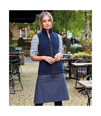 Womens/ladies Artisan Fleece Gilet Navy Brown Premier