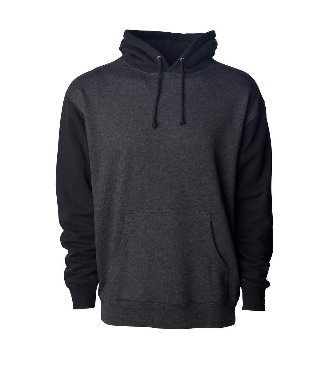 Sweat À Capuche Homme Gris Charbon Chiné Noir Independent-1