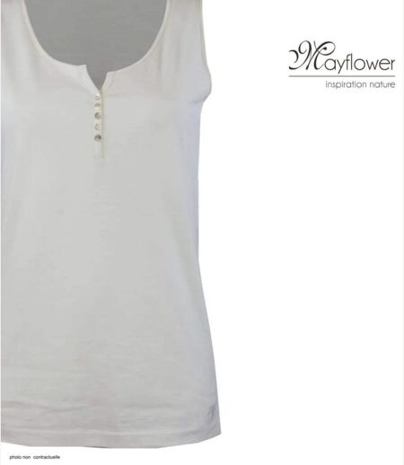Débardeur M2101C MAYFLOWER – Top boutonné en coton flammé au confort thermorégulateur