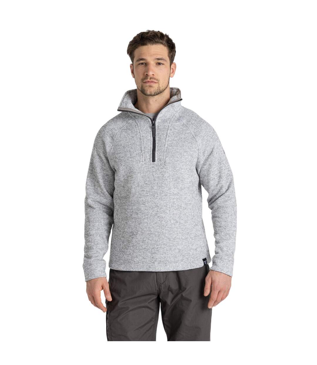 Haut polaire wole homme gris clair chiné Craghoppers-3