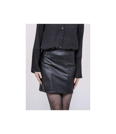 Jupe courte droite en simili cuir XOCHI - Dona X Lisa