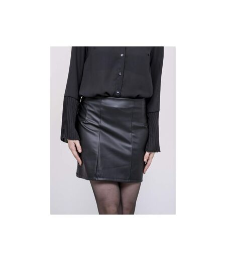 Jupe courte droite en simili cuir XOCHI - Dona X Lisa