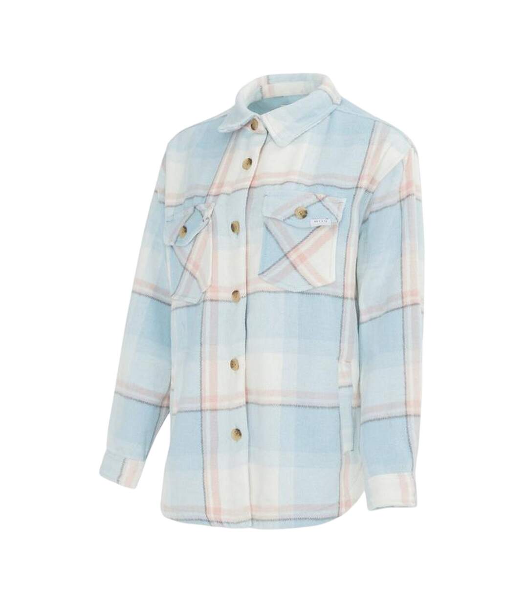 Chemise Motif/style Motif Écossais Femme Bleu Clair Miso-3