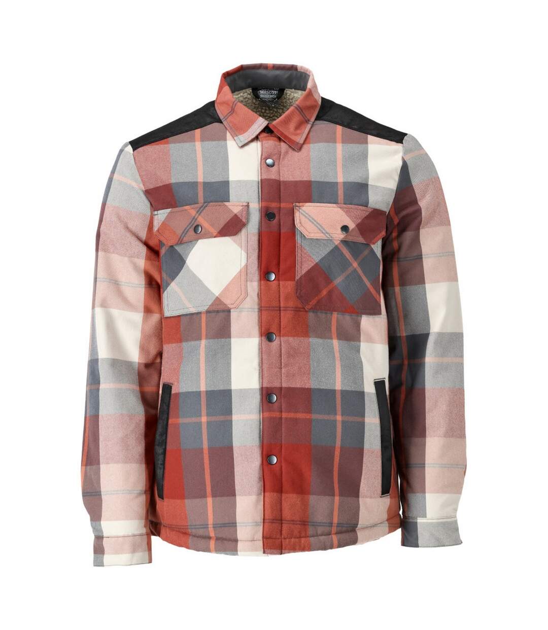 Mens Customised Checked Pile Shirt Autumn Red Mascot-1