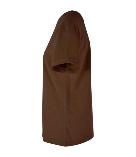 Womens/ladies oversized t-shirt chocolate brown Build Your Brand