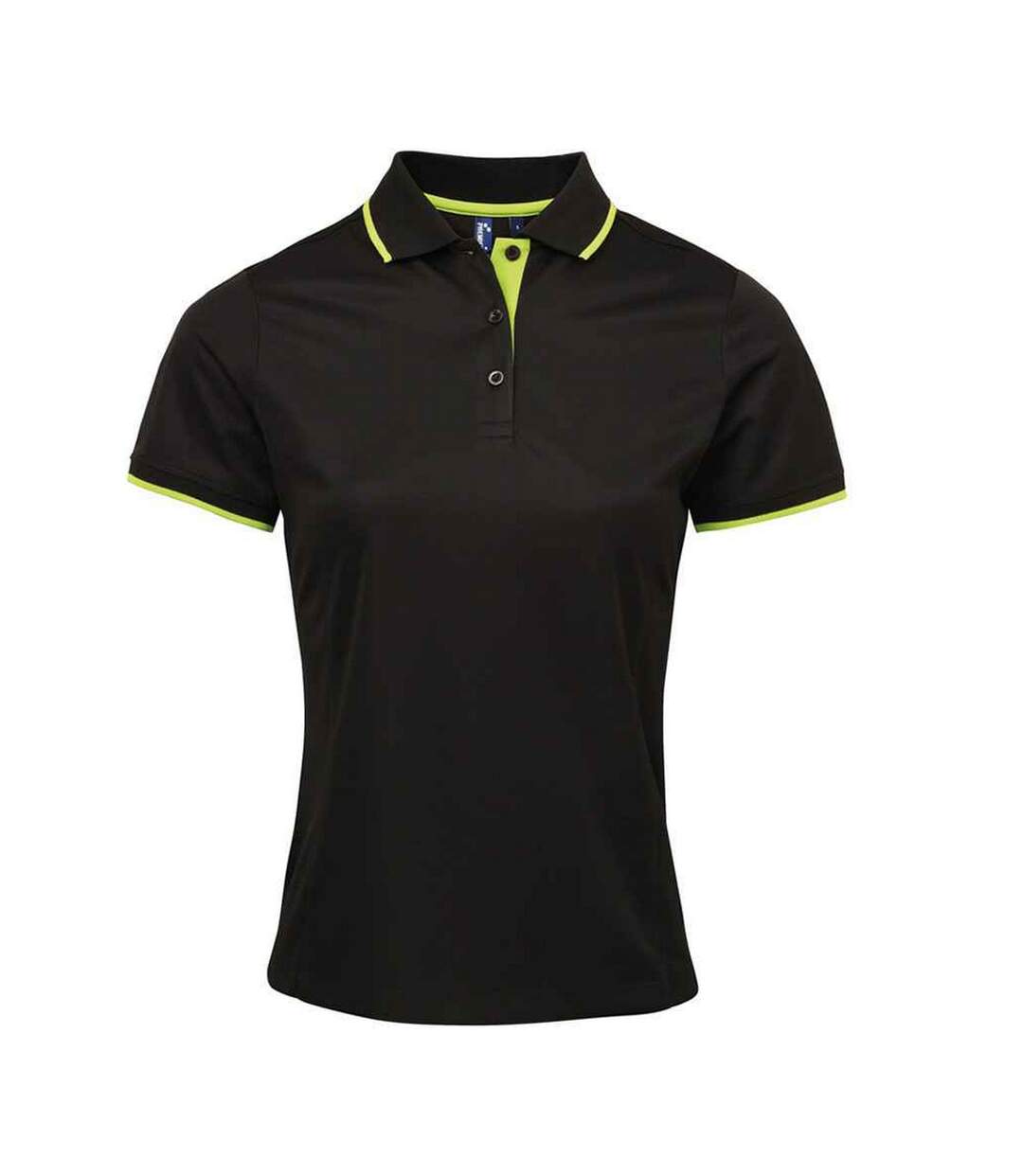 Polo coolchecker femme noir / vert clair Premier