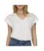 T-Shirt blanc femme jdy rose-1
