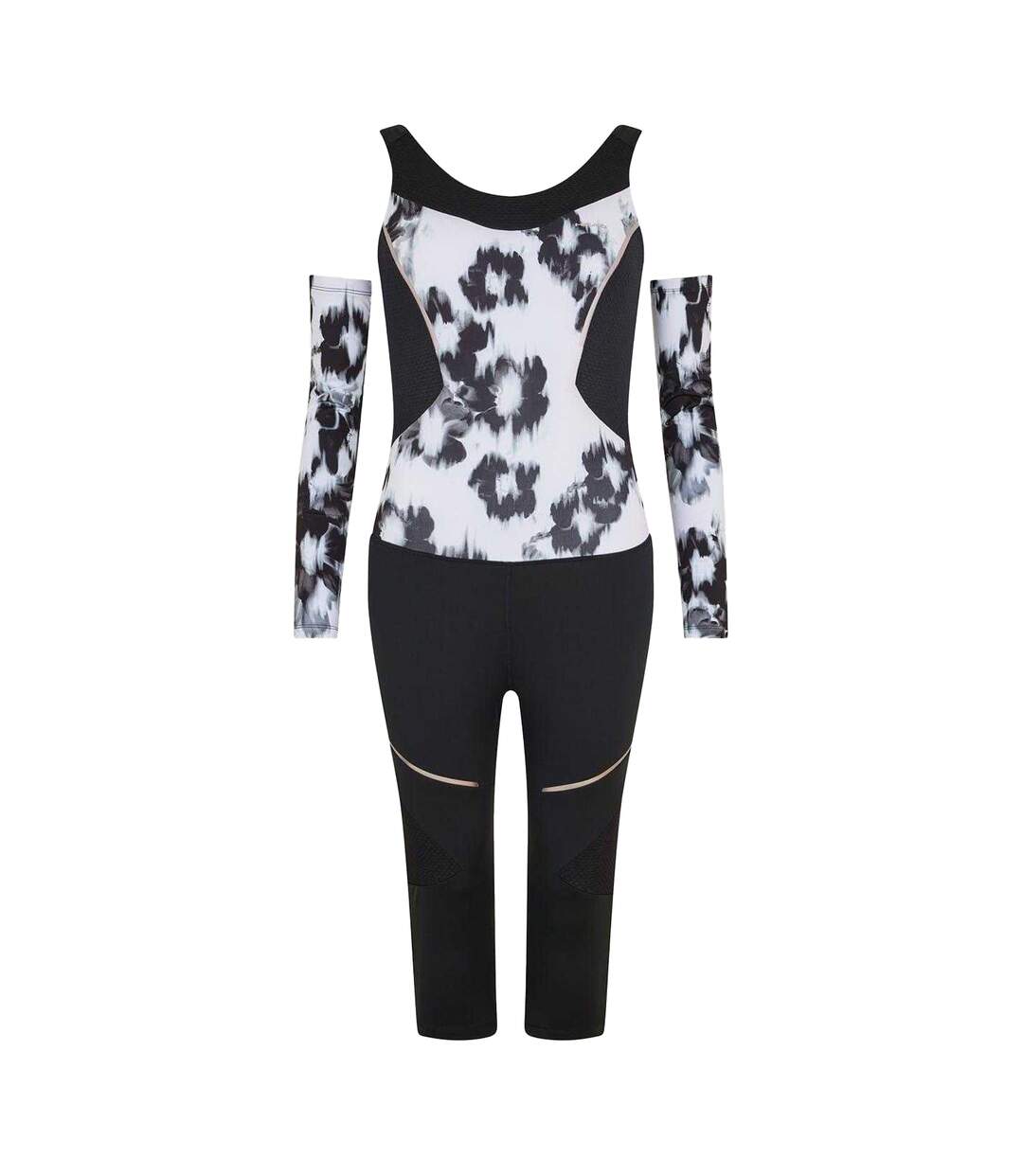 Combinaison De Ski Motif/style Floral Abstrait Femme Blanc Head-1