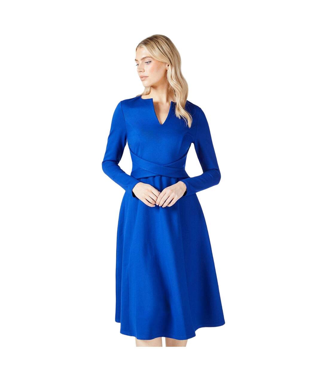 Robe mi-longue femme bleu Principles-1