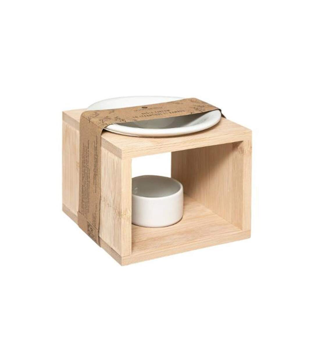 Brûle-Parfum en Céramique Bambou 11cm Naturel-2