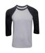 Canvas - T-shirt de baseball à manches 3/4 - Homme (Noir/blanc) - UTBC1332