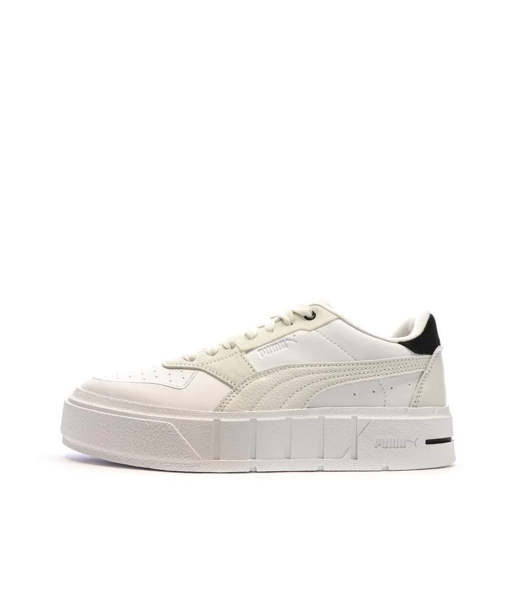 Baskets blanches/ecru femme puma cali court pure-1