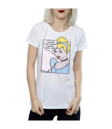 Disney Princess Womens/Ladies Cinderella Pop Art Cotton T-Shirt (White) - UTBI36793