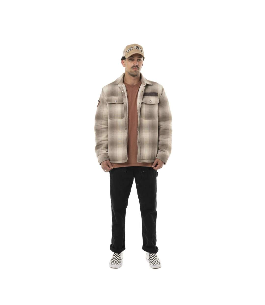 Sur Chemise homme en flanelle à carreaux doublée sherpa Heaven Vondutch-5
