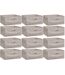 Lot de 12 Boites de rangement en tissu l.31 x h. 15 cm - Beige chiné