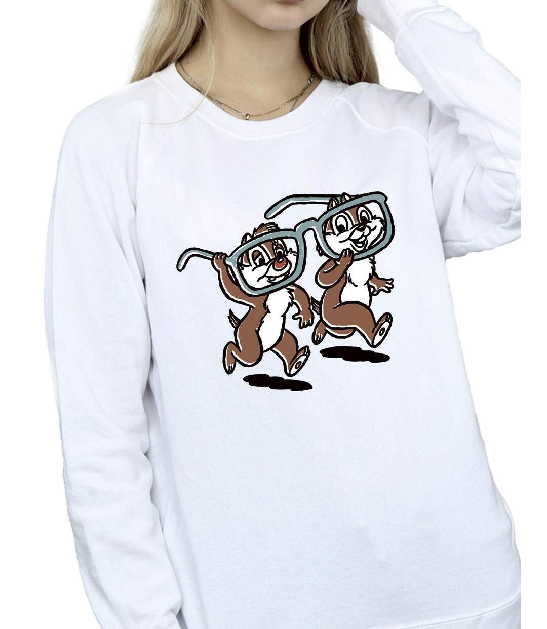 Disney - Sweat CHIP 'N DALE GLASSES - Femme (Blanc) - UTBI14724-3