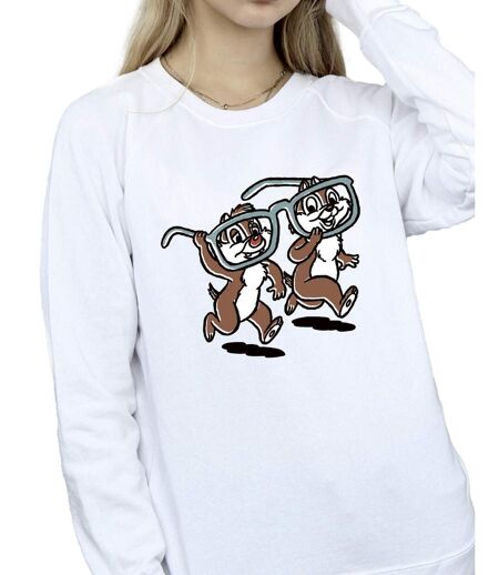 Disney - Sweat CHIP 'N DALE GLASSES - Femme (Blanc) - UTBI14724