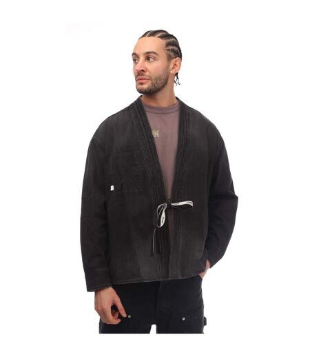Unisex adult kimono denim shirt black Ambush