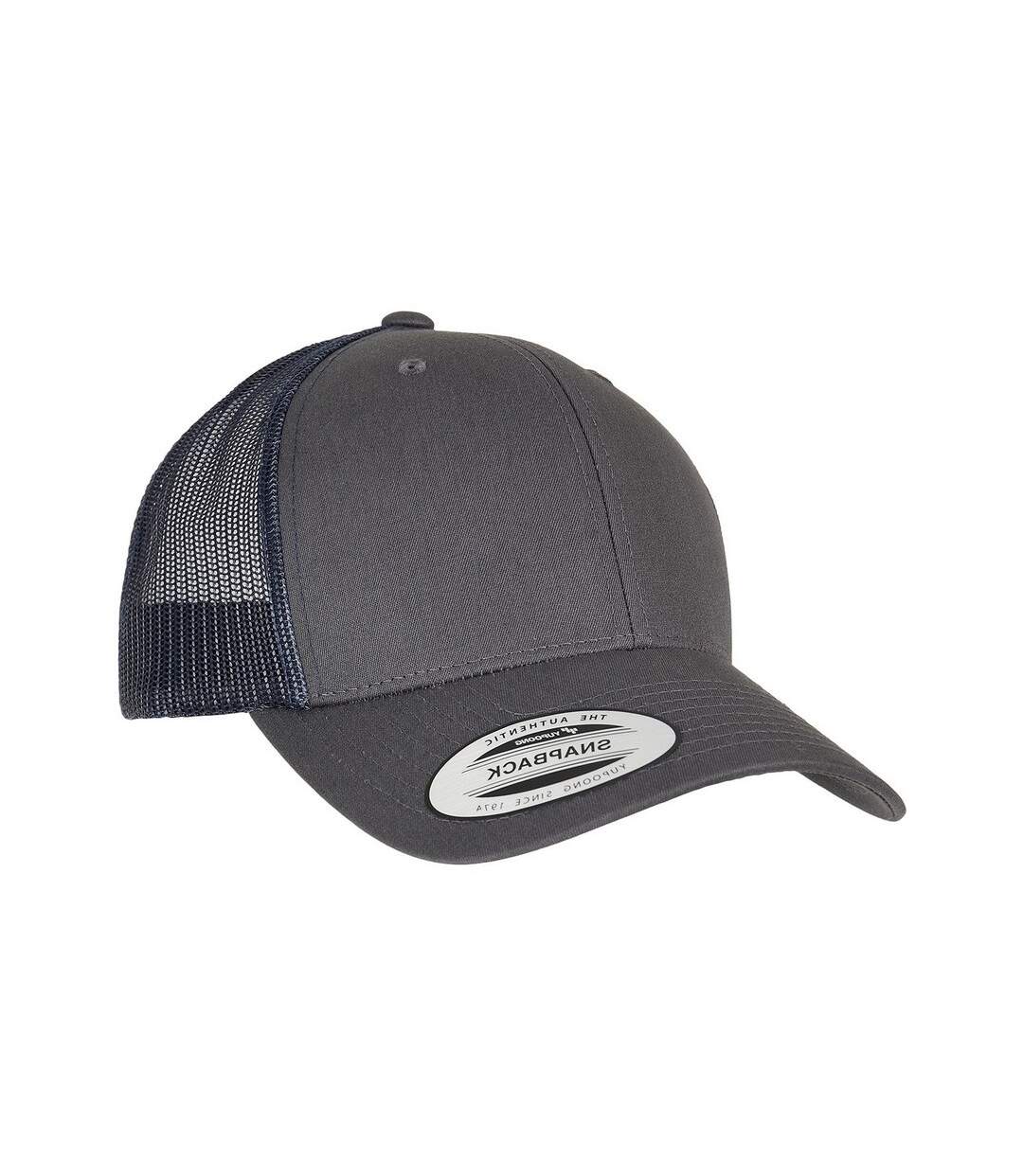 Casquette Trucker Retro Adulte Charbon Bleu Marine Flexfit-2