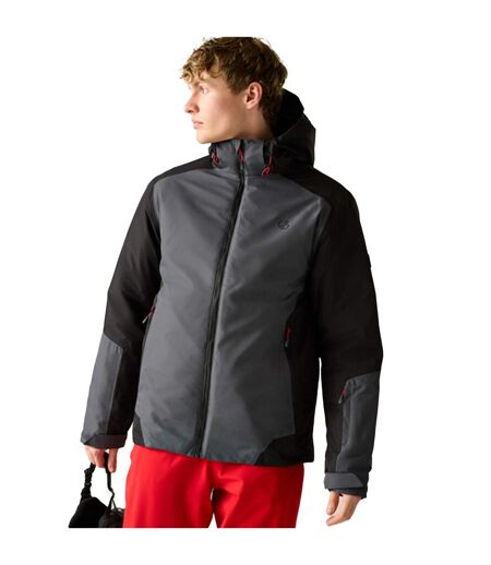 Blouson De Ski À Capuche Ajustable Precision Homme Noir Anthracite Rouge Vif Dare 2B