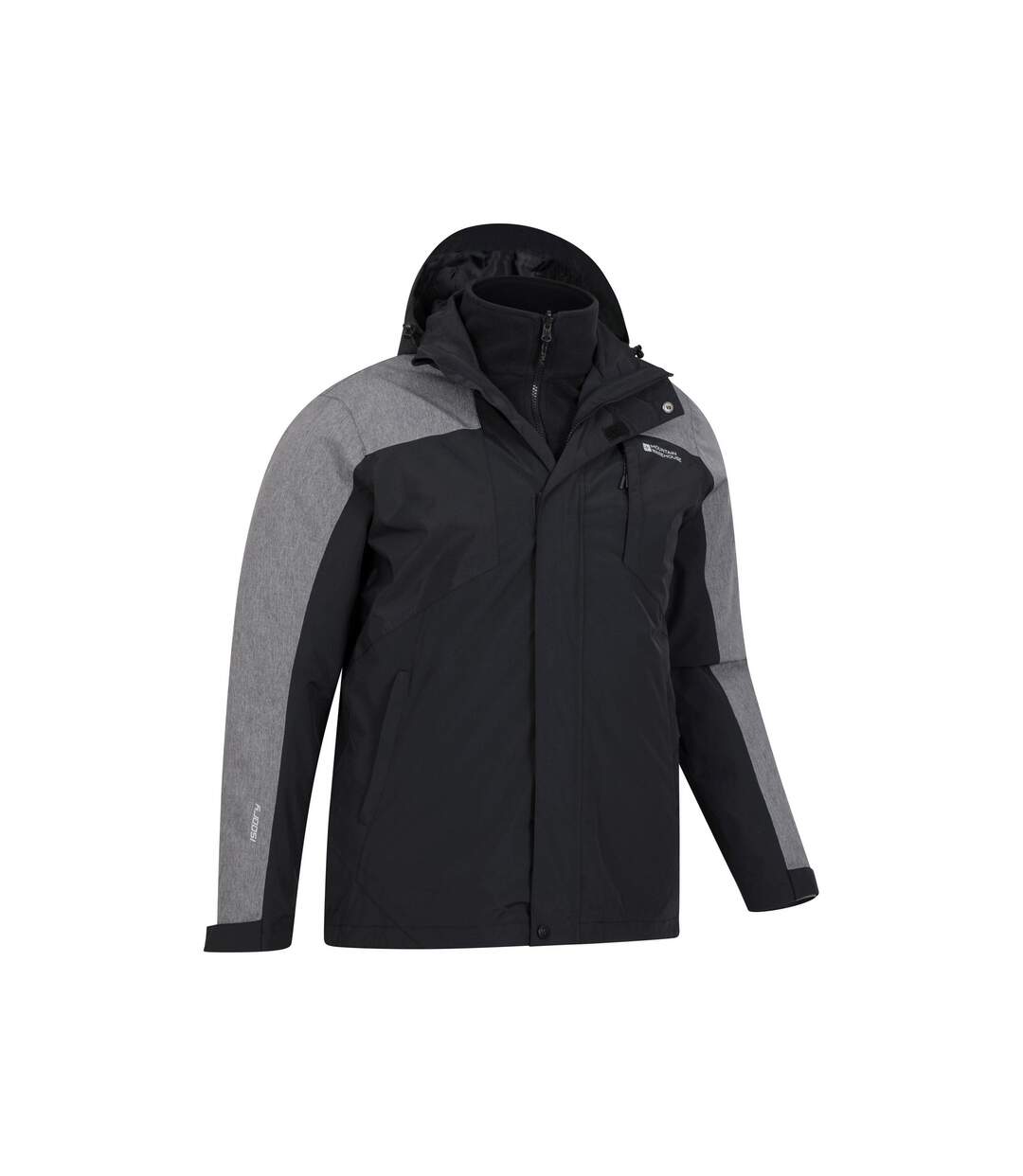 Mens District Extreme 3 In 1 Waterproof Jacket Black Mountain Warehouse-3