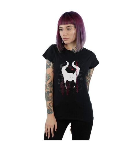 Disney Femme/Ladies Maleficent Mistress Of Evil Growing Wild Horns Collage Cotton T-Shirt (Noir) - UTBI30633