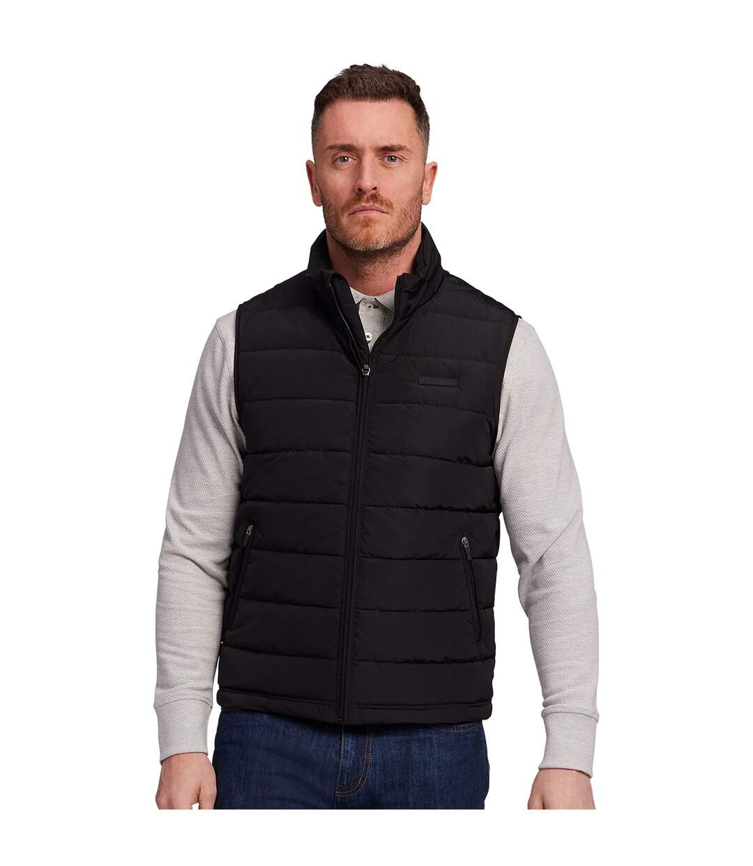 Mens quilted midweight gilet black Raging Bull-3