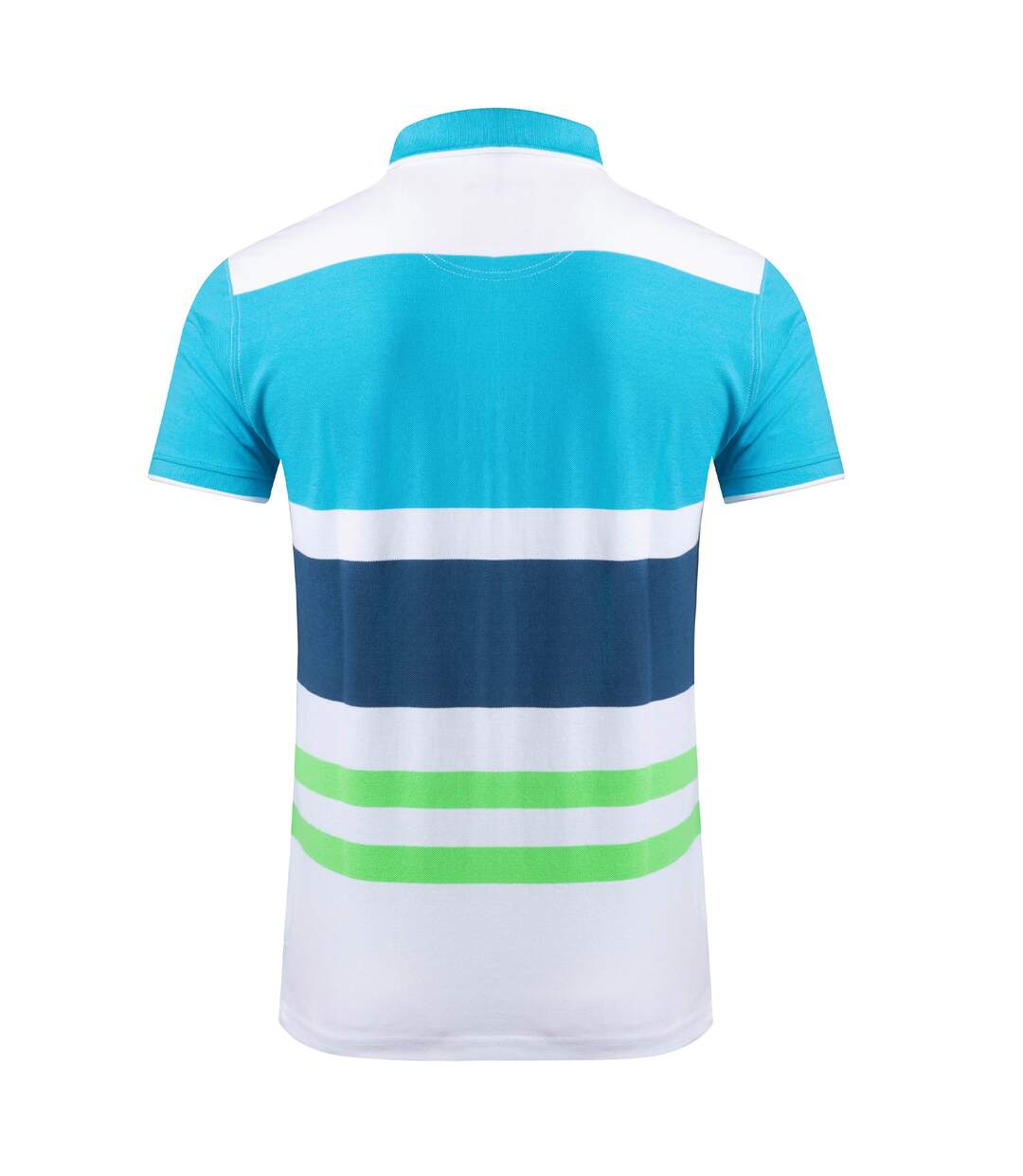 Mens sunbury stripe organic cotton polo shirt ocean Weird Fish-2