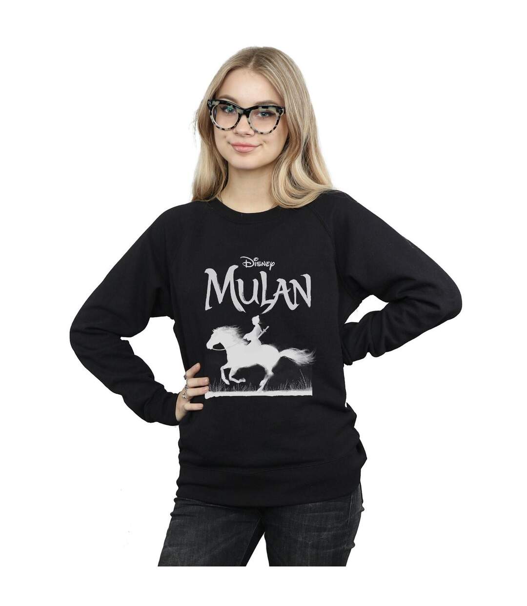Disney Femmes/Les femmes Mulan Movie Mono Horse Sweatshirt (Noir) - UTBI26589-2