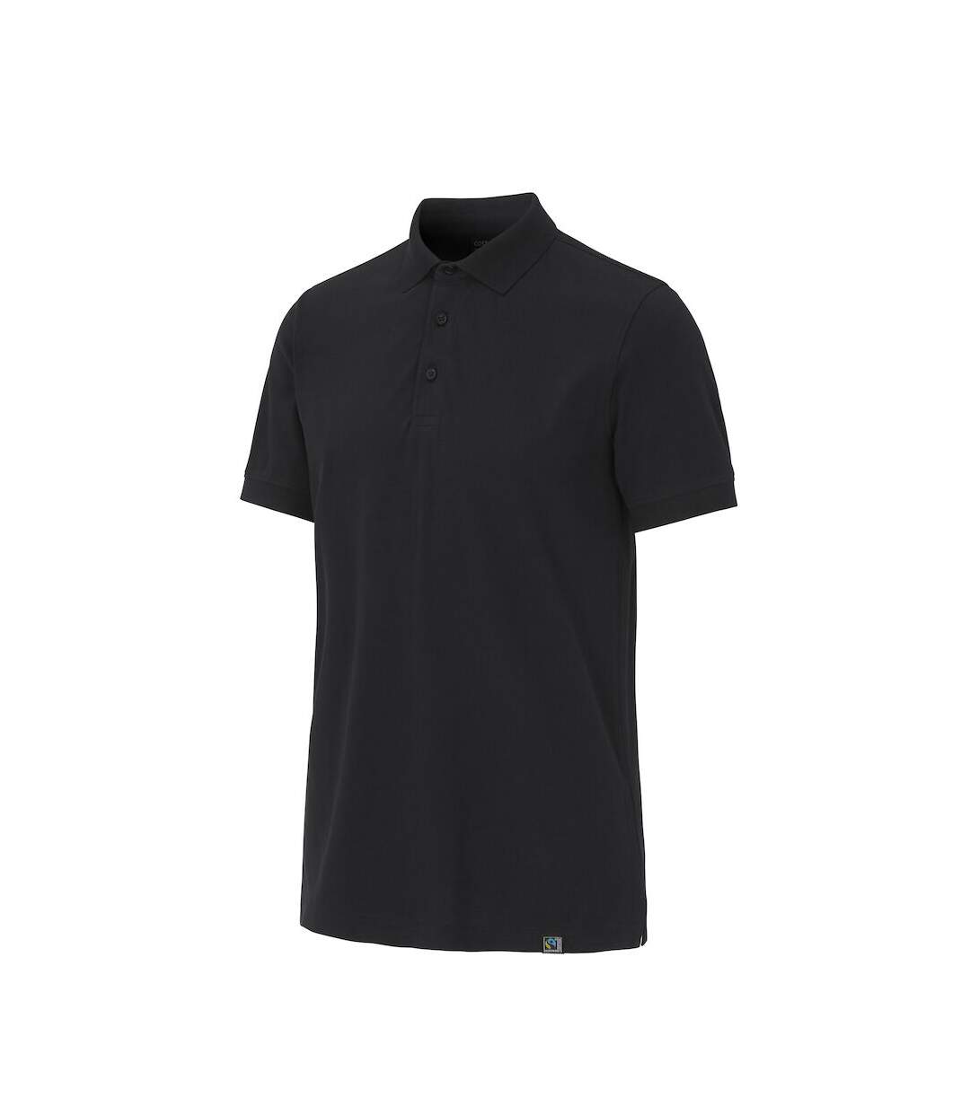Mens pique stretch polo shirt black Cottover-2