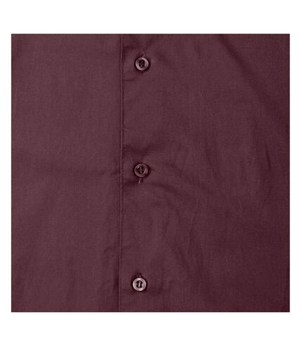 Russell Collection Mens Long Sleeve Easy Care Fitted Shirt (Port)
