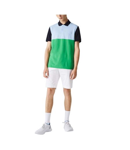 Polo homme vert / noir / bleu Lacoste