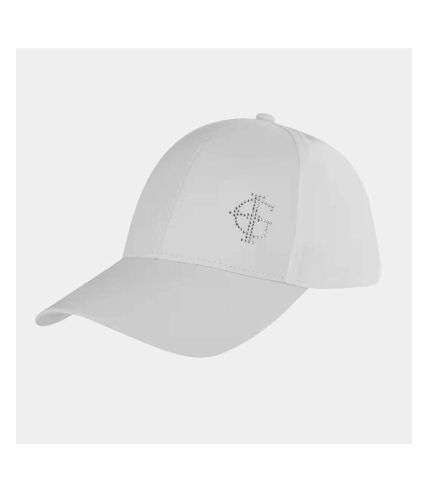 Womens/ladies diamante logo baseball cap white Island Green