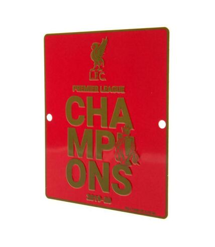 Liverpool FC Premier League Champions Window Sign (Red/Gold) (One Size) - UTTA7403