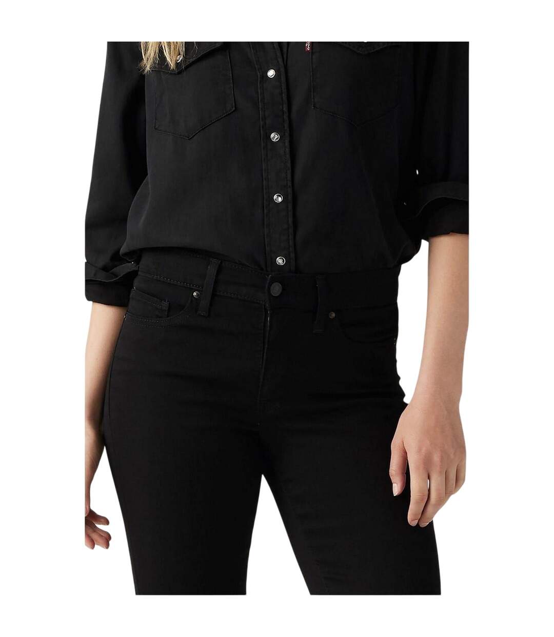 Womens/ladies Soft Bootcut Jeans Black Levis-4